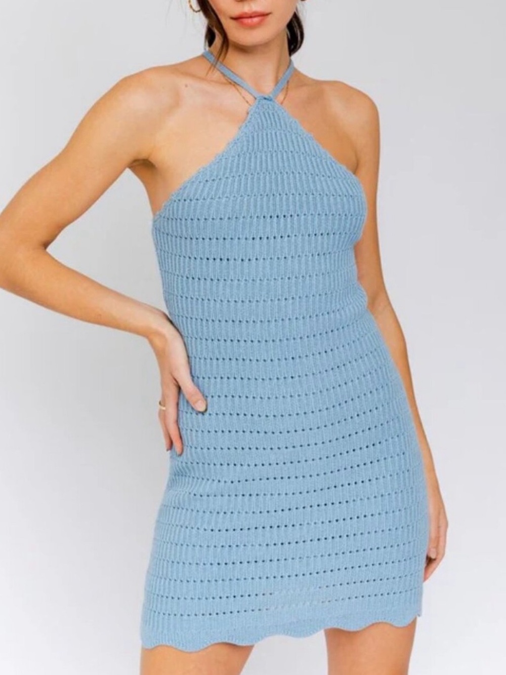 Halter crochet/knit minidress Altard State
